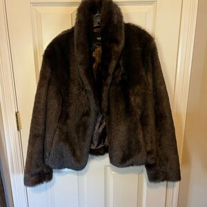 Moschino Rich Brown Faux Fur Jacket